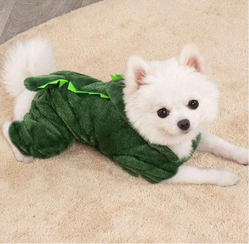 Factory Stock Pet Supplies Coral Fleece Dinosaur Costume for Dogs and Cats - Autumn/Winter Cosplay