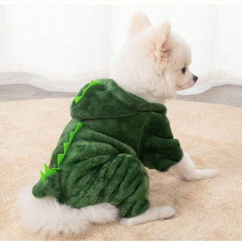 Factory Stock Pet Supplies Coral Fleece Dinosaur Costume for Dogs and Cats - Autumn/Winter Cosplay